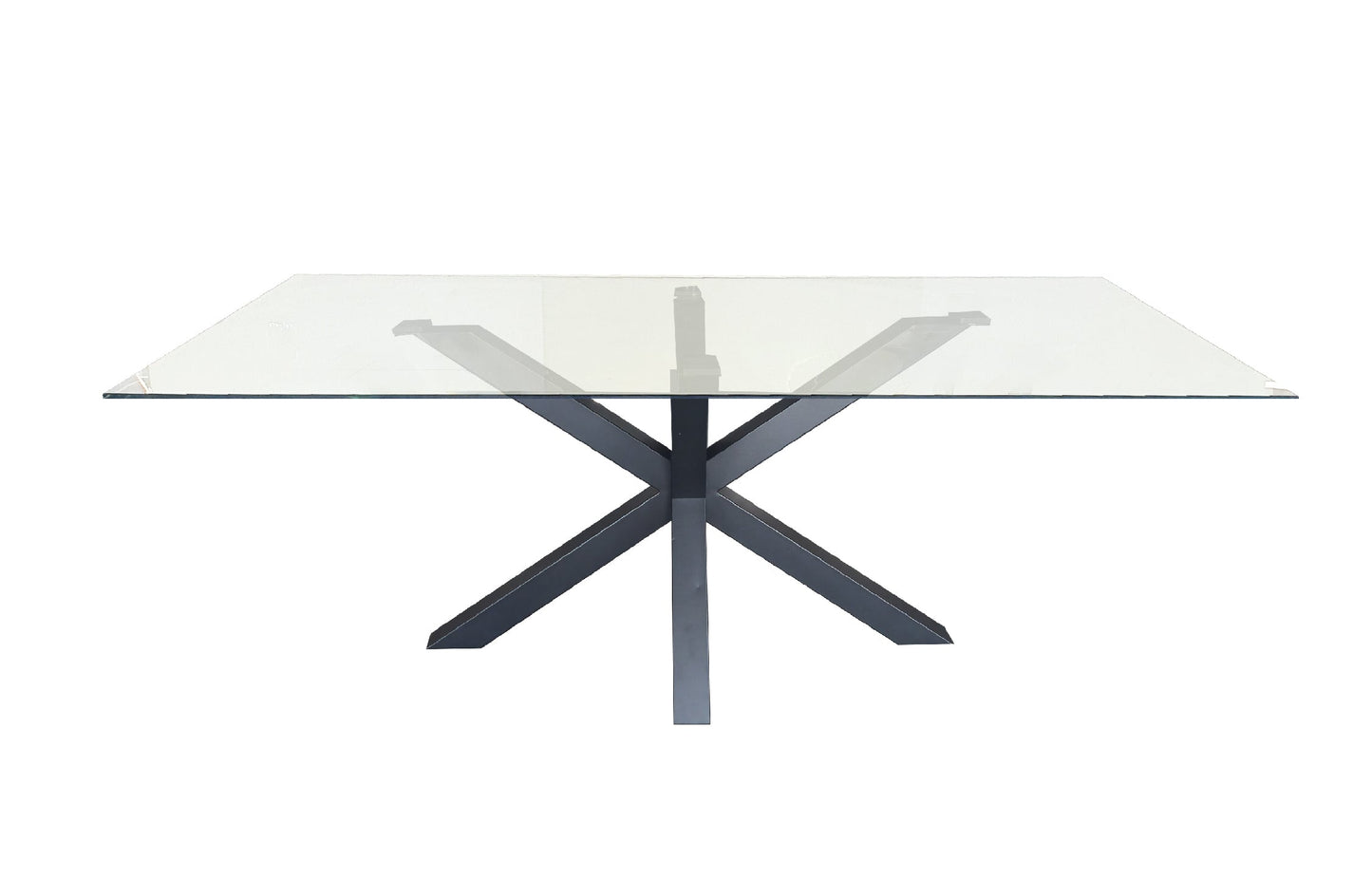 Miles Dining Table with Clear Glass and White Marble Options - 90cm x 180cm