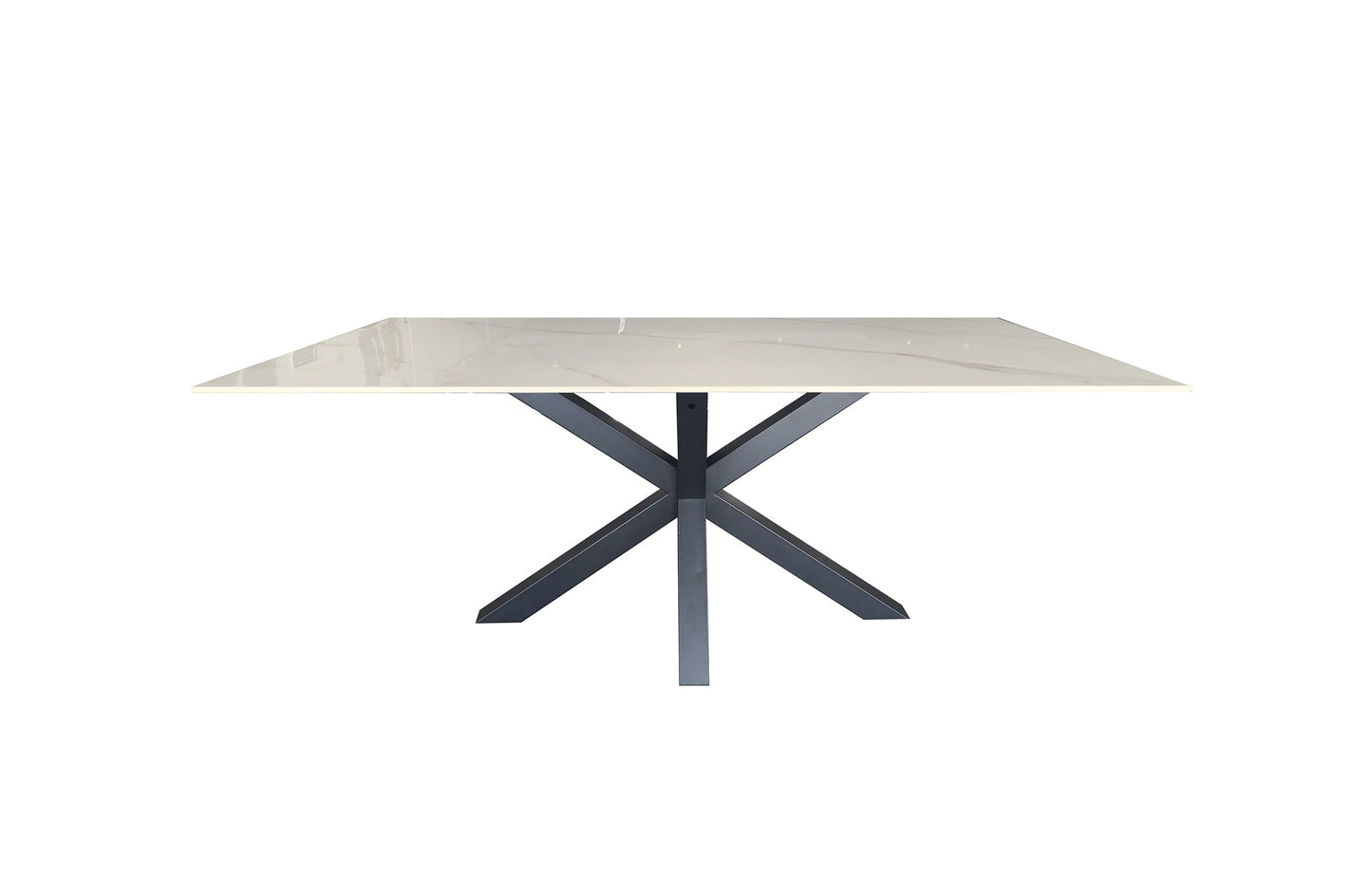 Miles Dining Table with Clear Glass and White Marble Options - 90cm x 180cm