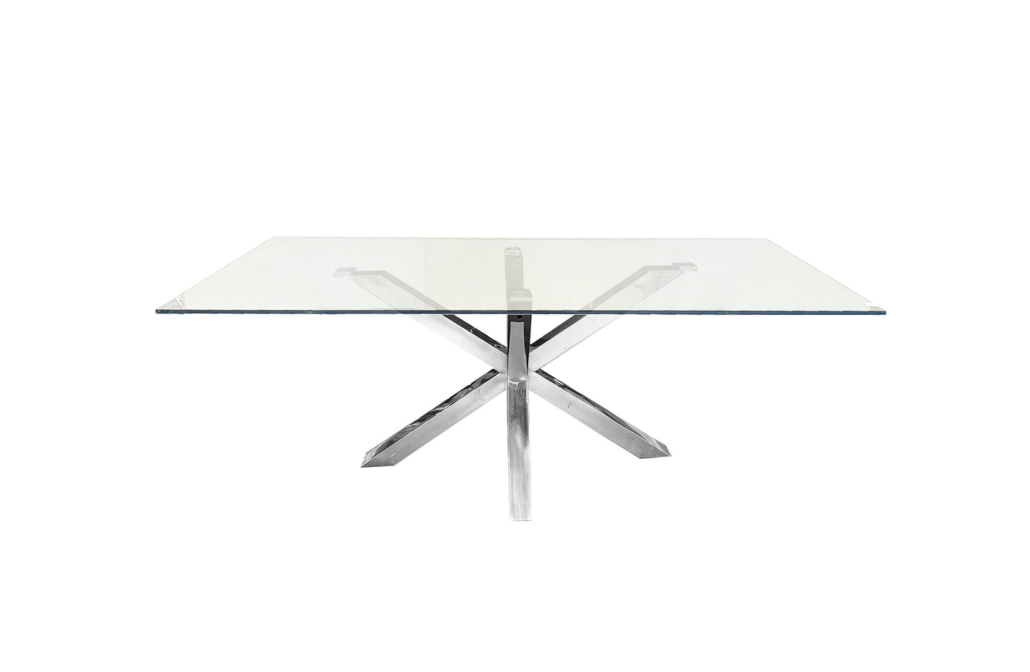 Miles Dining Table with Clear Glass and White Marble Options - 90cm x 180cm