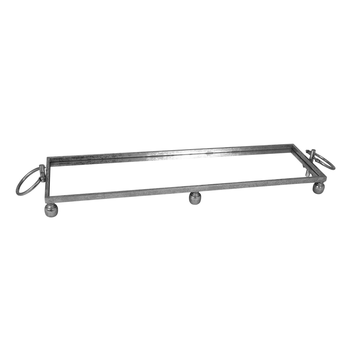 Eliza Large Rectangle Iron Mirror Tray with Handles