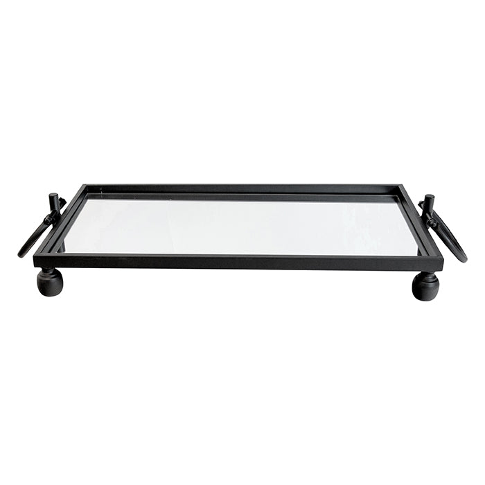 Eliza Small Rectangle Iron Mirror Tray with Handles