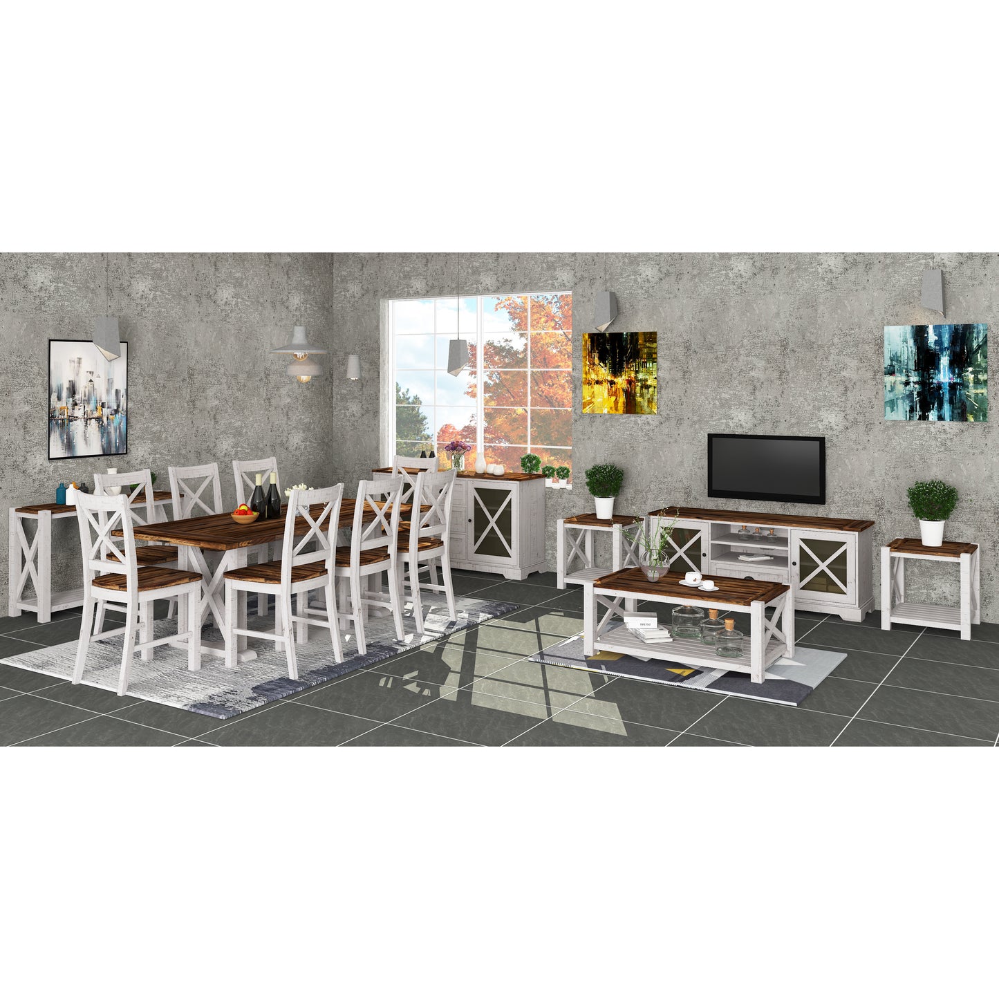 Erica Dining Table Solid Acacia Timber Wood Hampton Furniture