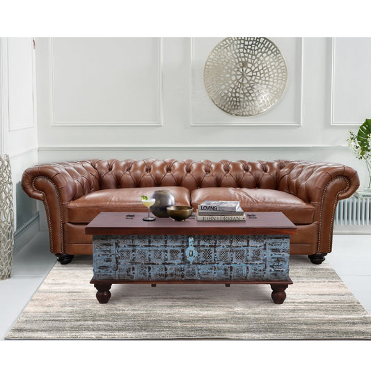 Sonny Genuine Leather Sofa Chestfield Lounge Couch