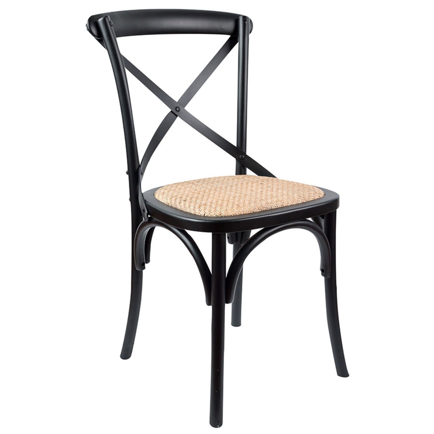 Aster Crossback Dining Chair and Bar Stool Set Solid Birch Timber Rattan Seat