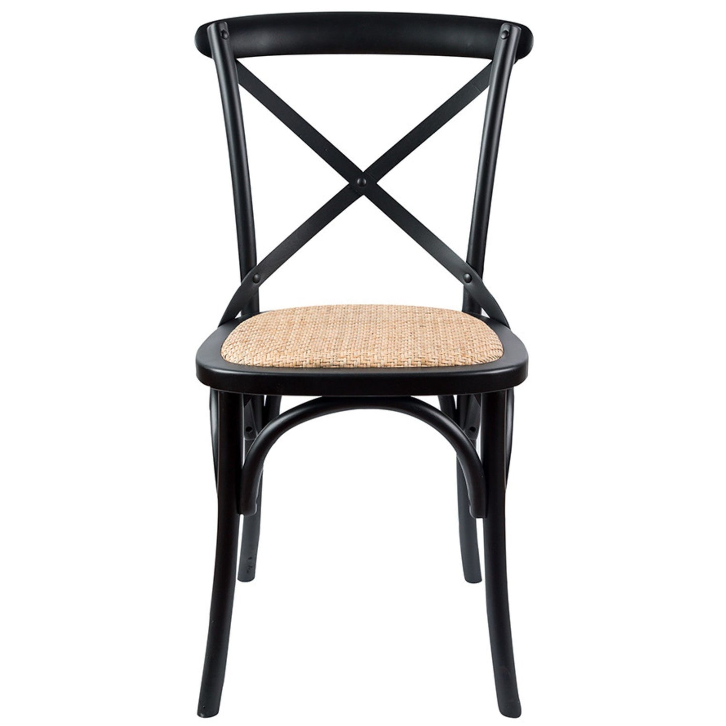 Aster Crossback Dining Chair and Bar Stool Set Solid Birch Timber Rattan Seat