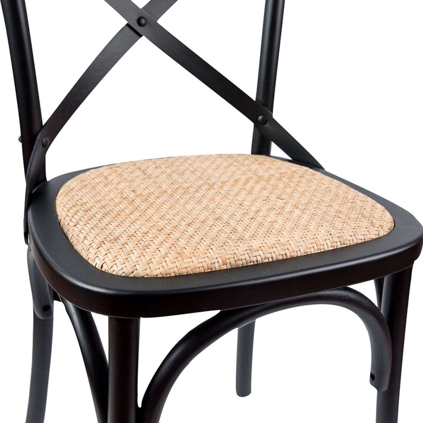 Aster Crossback Dining Chair and Bar Stool Set Solid Birch Timber Rattan Seat