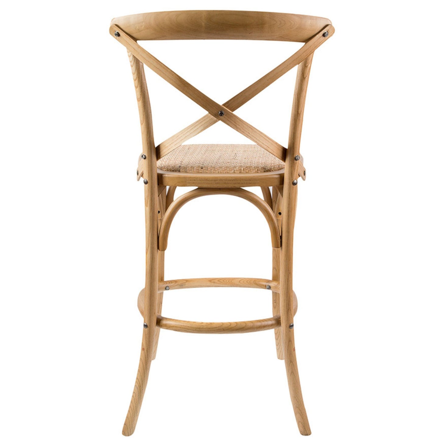 Aster Crossback Dining Chair and Bar Stool Set Solid Birch Timber Rattan Seat