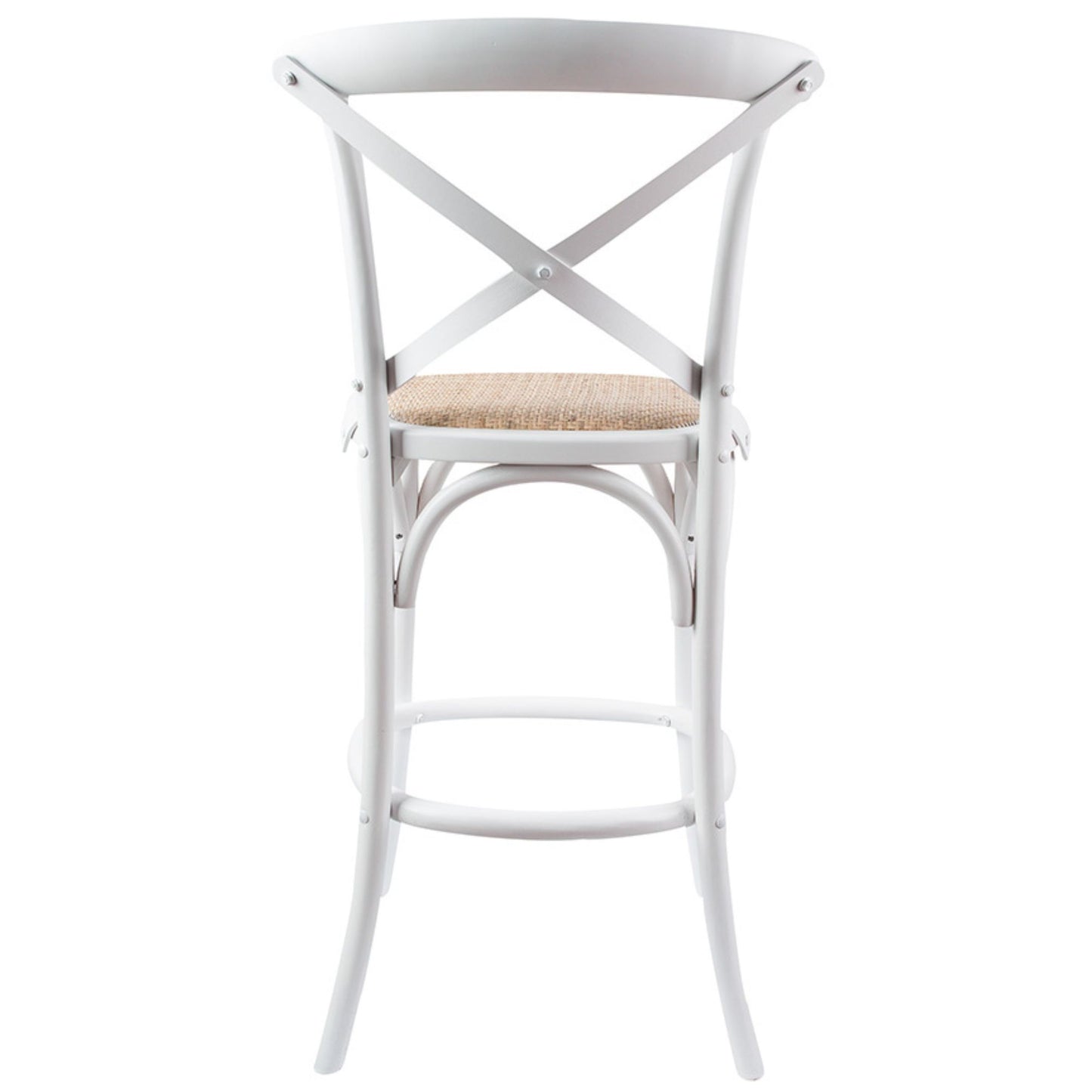 Aster Crossback Dining Chair and Bar Stool Set Solid Birch Timber Rattan Seat