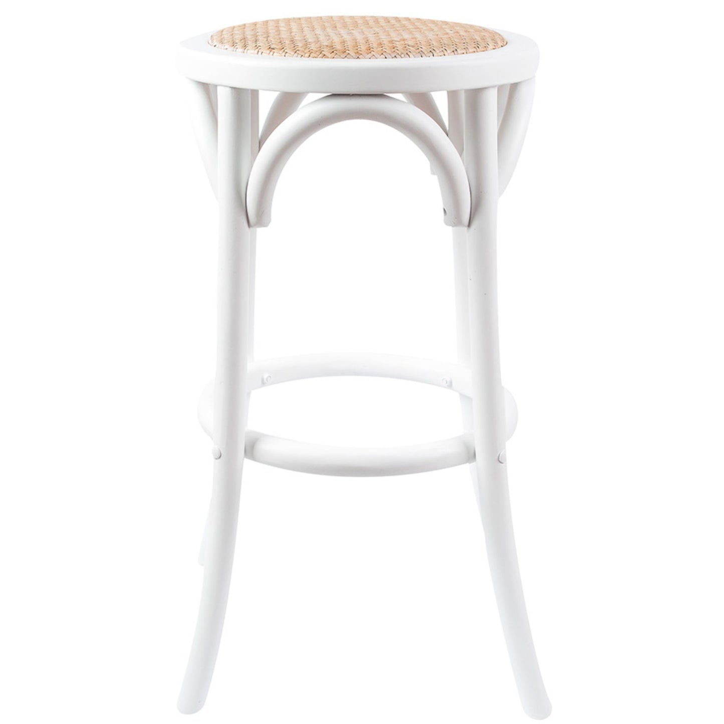 Aster Round Bar Stools Dining Stool Chair Solid Birch Timber Rattan Seat
