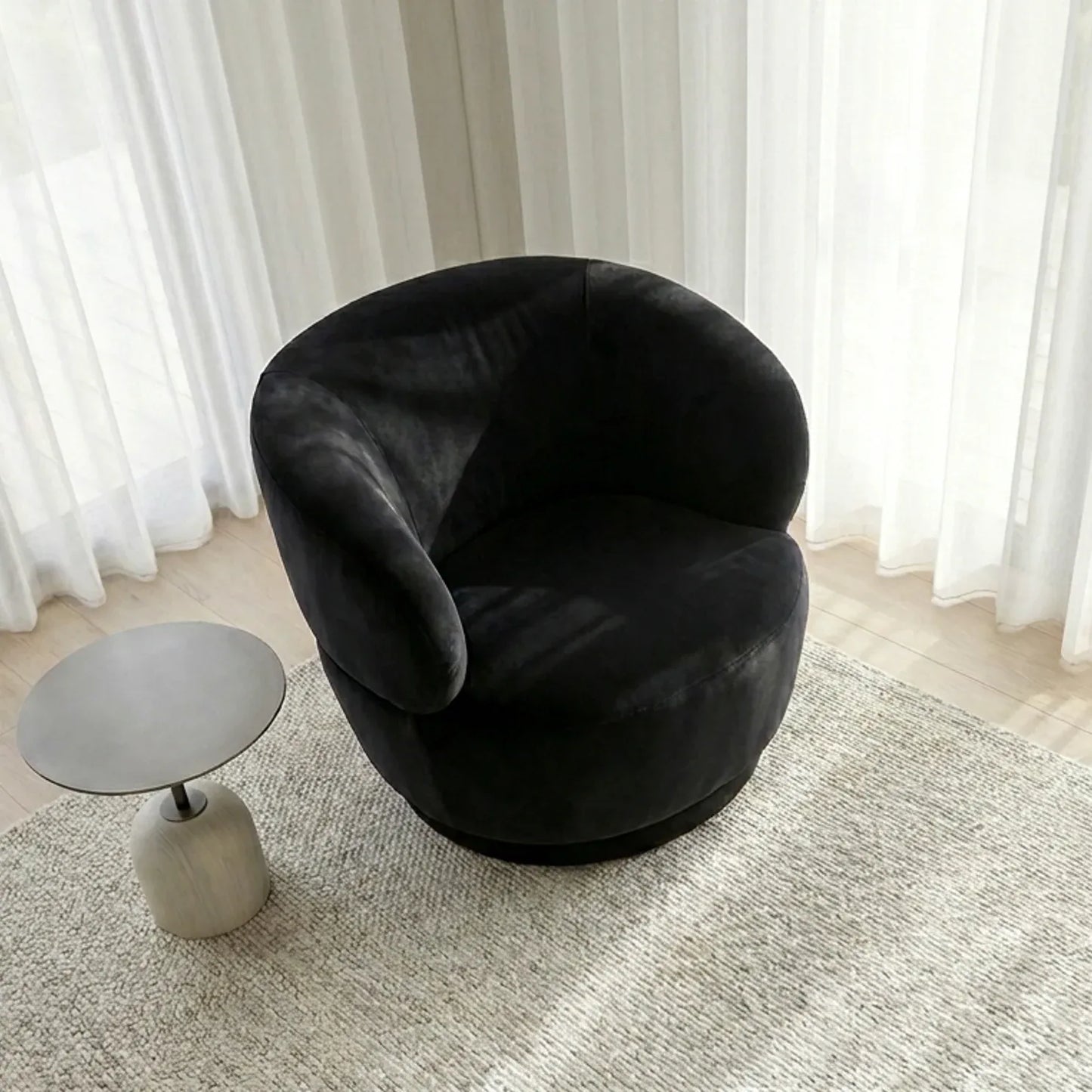 Interior Ave - Luna Swivel Armchair - Black