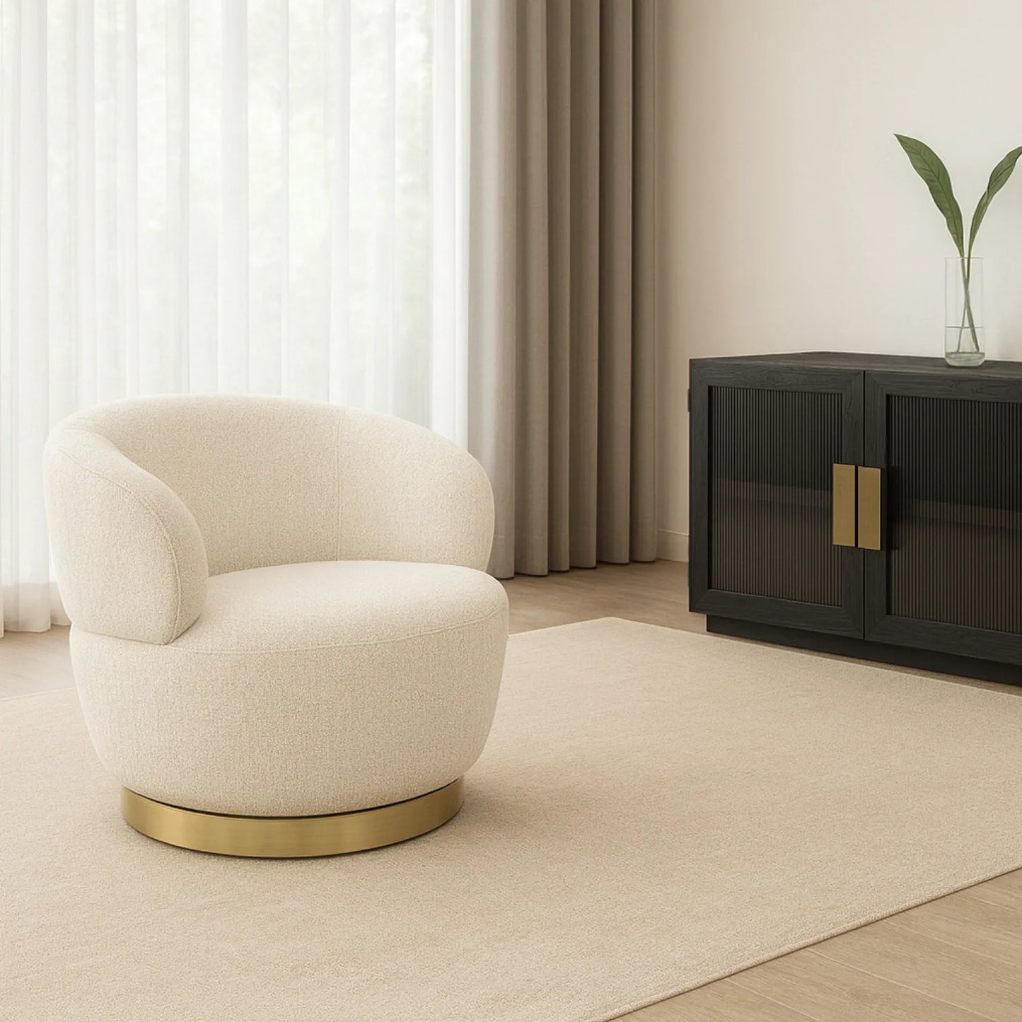 Interior Ave - Luna Swivel Armchair - Vanilla Oat