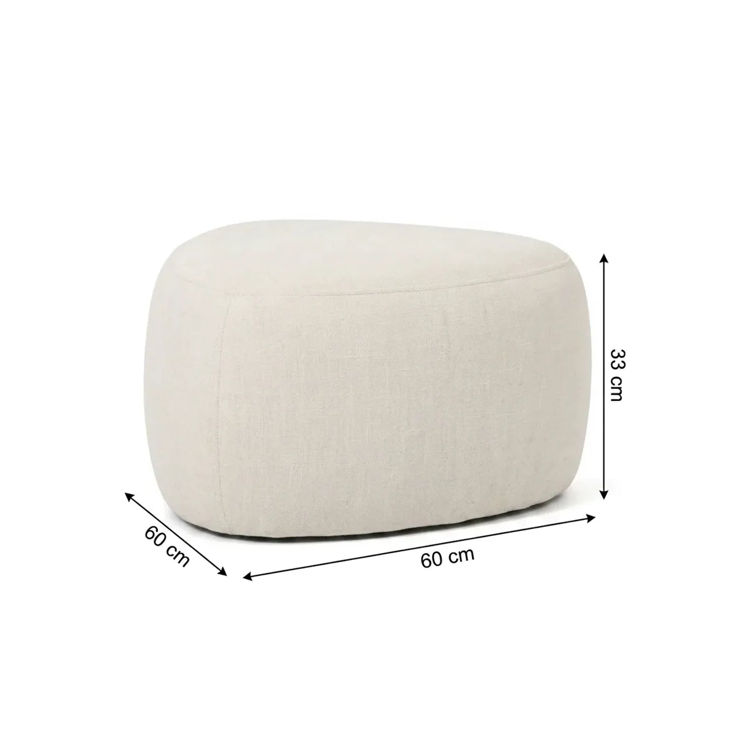 Interior Ave - Cove Pebble Ottoman - Vanilla