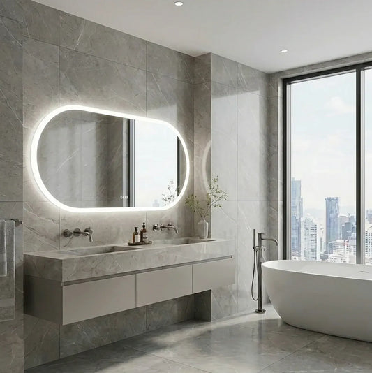 Interior Ave - 60 x 120cm Oval Frameless LED Bathroom Mirror
