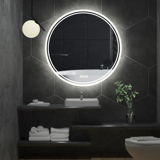 Interior Ave - LED Round Frameless Salon / Bathroom Wall Mirror