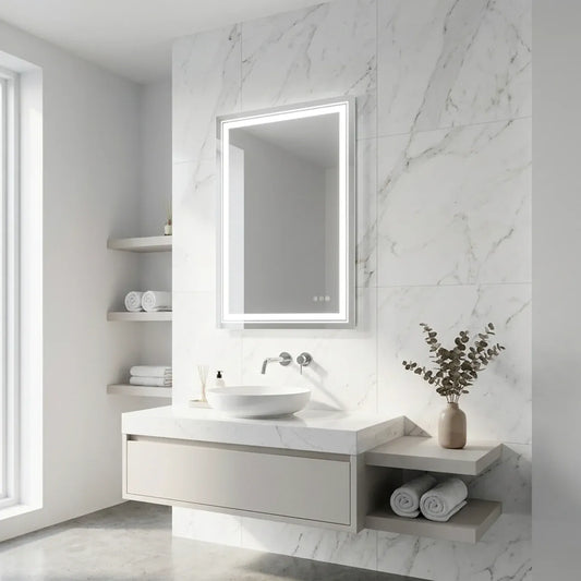 Interior Ave - 70 x 90cm Rectangle Frameless LED Bathroom Mirror