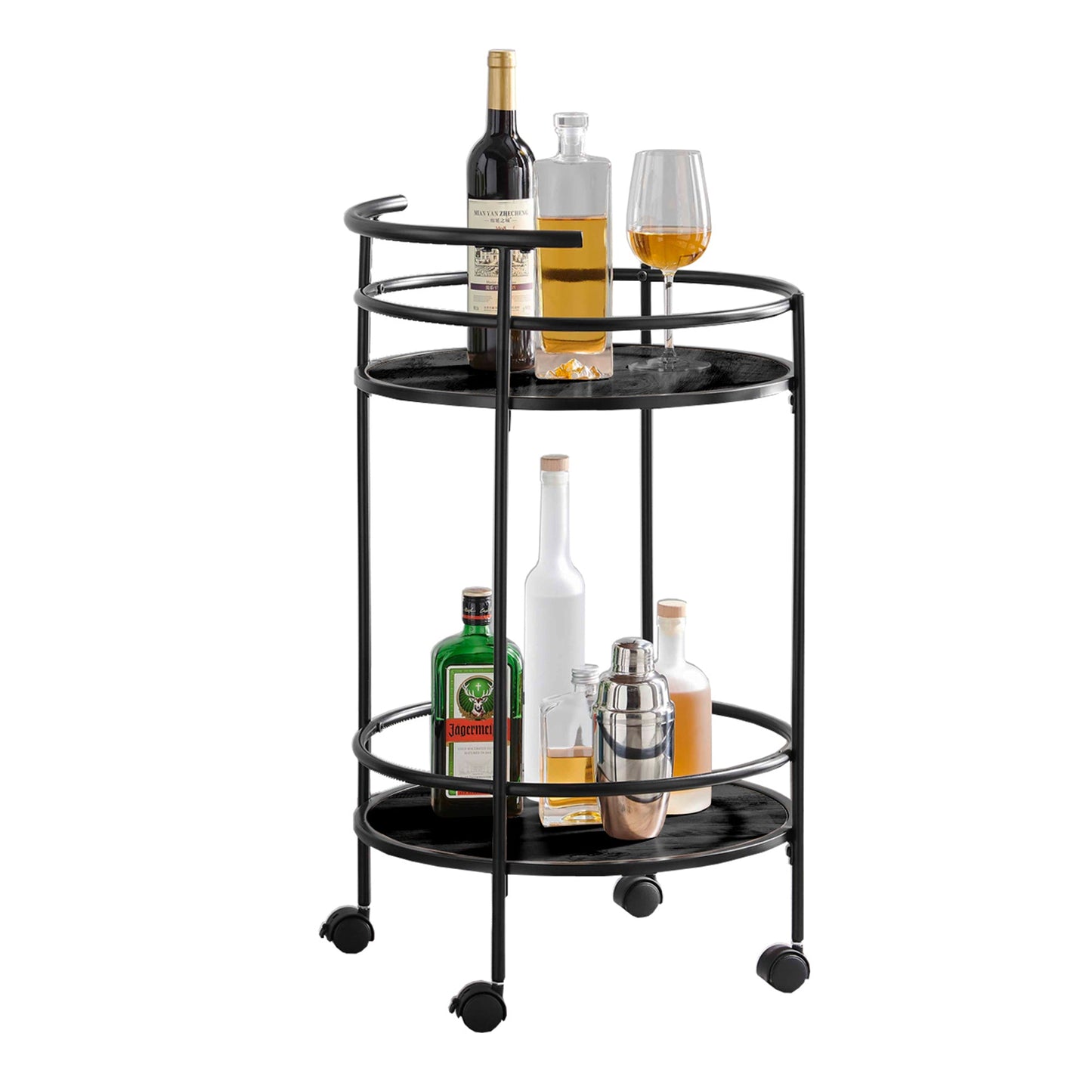 Carly 2 Tiers Kitchen Rolling Bar Cart