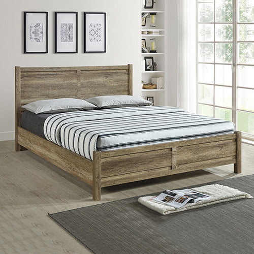 Double Bed Frame Natural Wood like MDF in Oak Colour