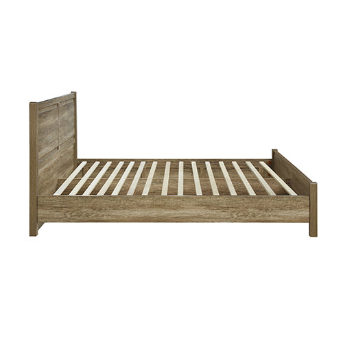 Double Bed Frame Natural Wood like MDF in Oak Colour
