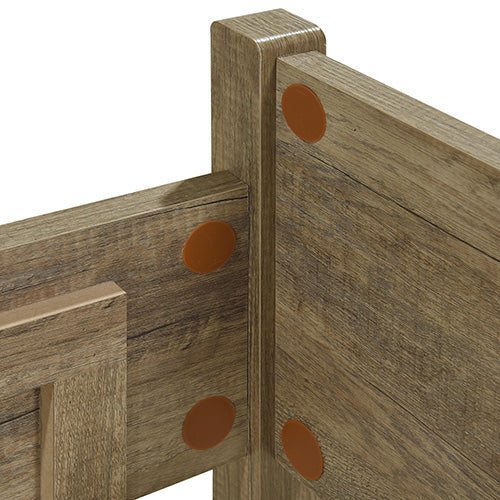 Double Bed Frame Natural Wood like MDF in Oak Colour