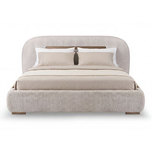 Queen Fabric Upholstered Bed with Metal Frame