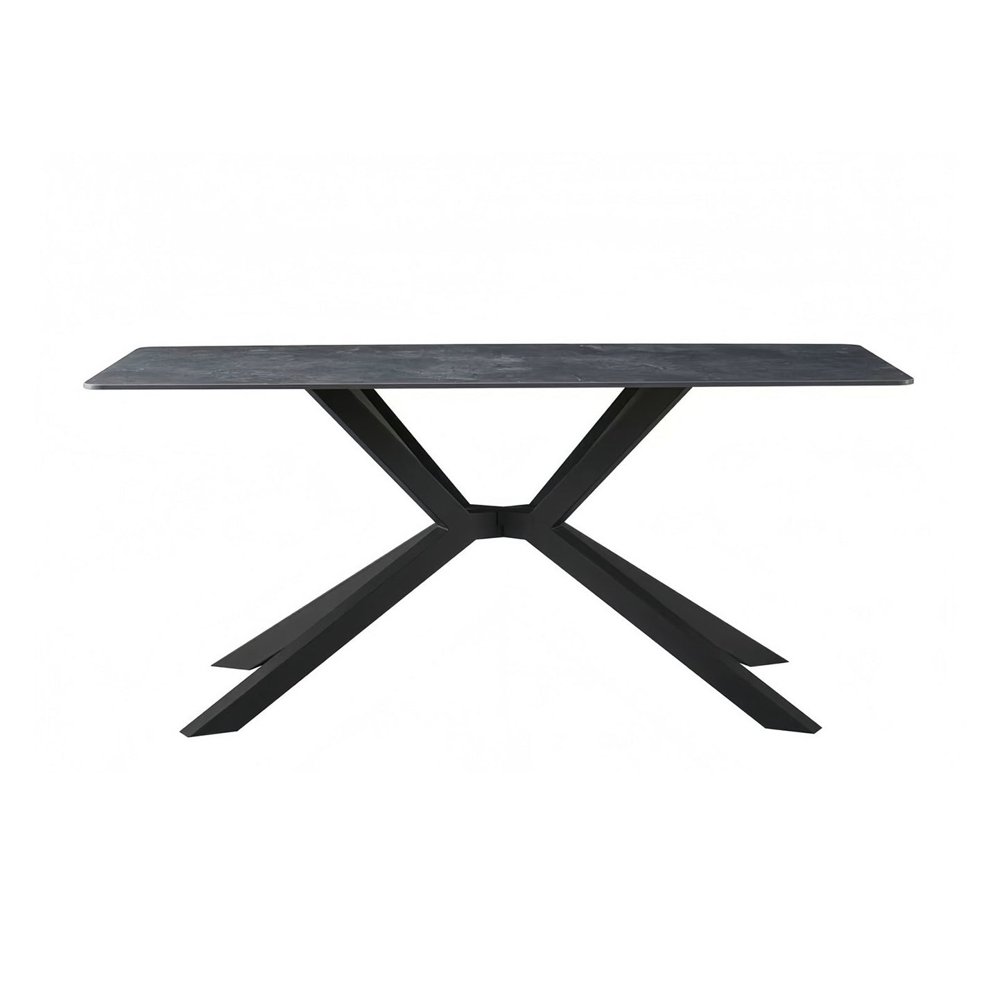 Dining Table – Rectangular Green Sintered Stone Top with Powder Coated Iron Legs