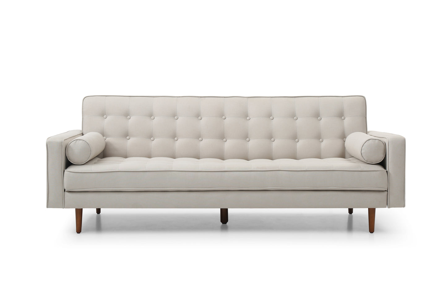 Sofa Bed 3 Seater Button Tufted Lounge Set for Living Room Couch in Fabric and Velvet