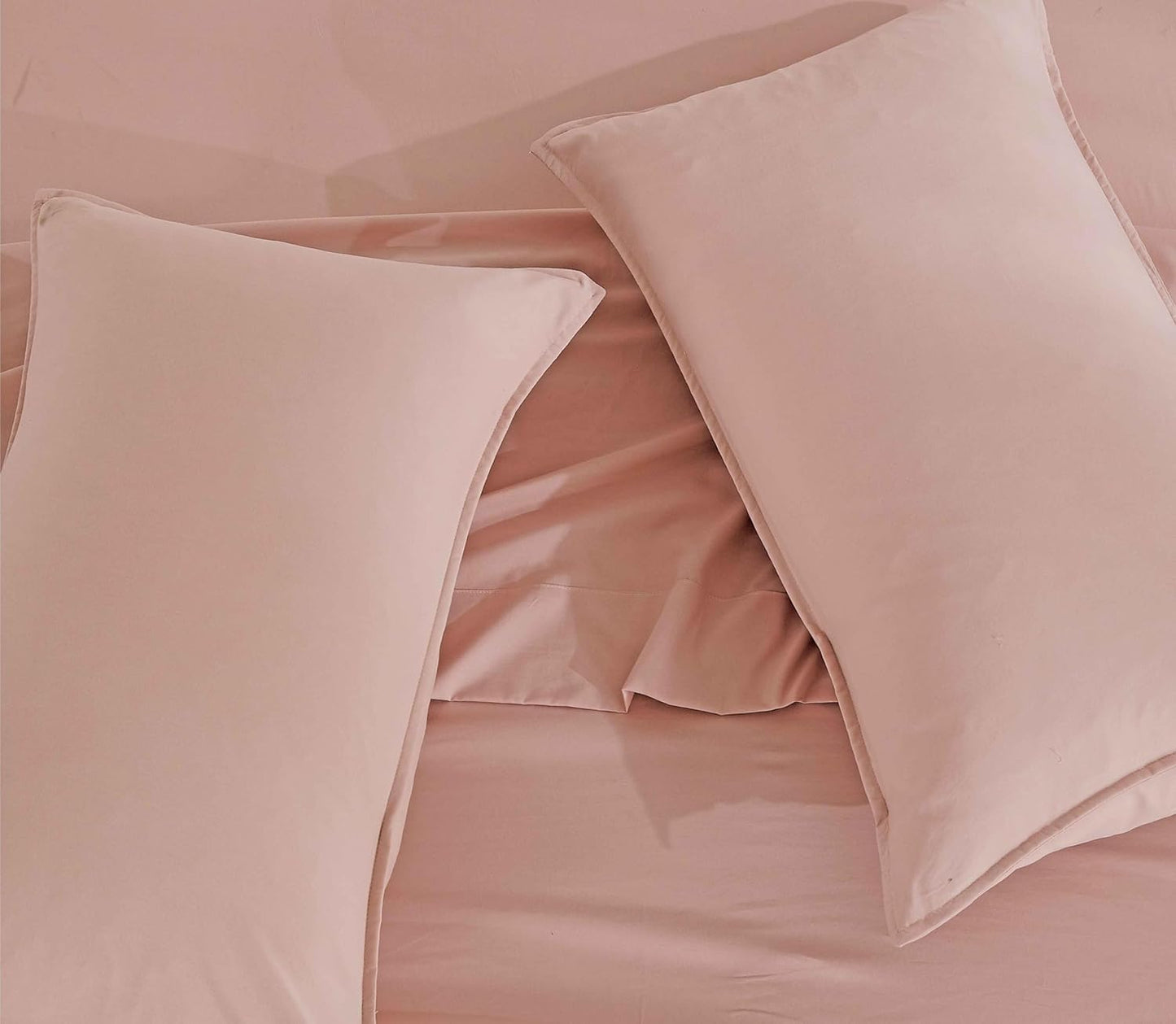 Vintage Washed Microfibre Quilt Cover Set (Pink, Double)