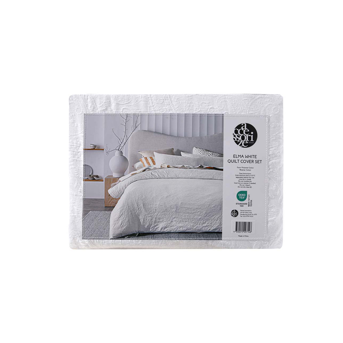 Accessorize Elma White Jacquard Quilt Cover Set