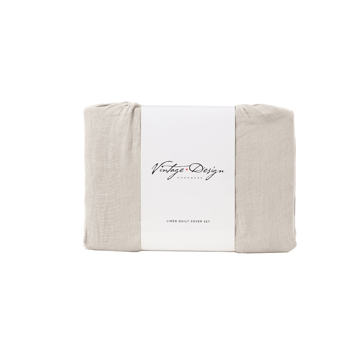 Vintage Design Homewares Natural French Linen Quilt Cover Set