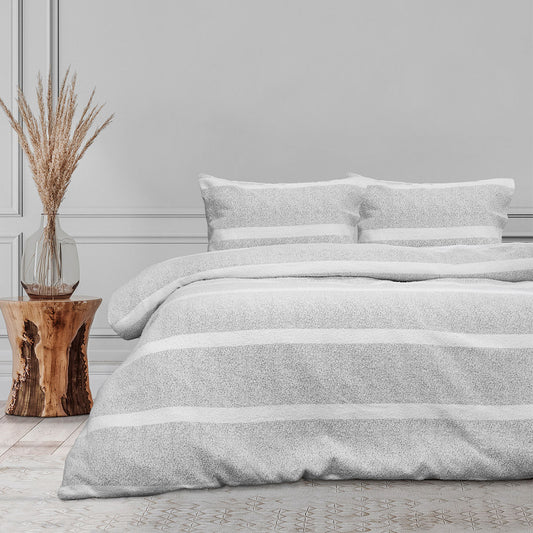 Ardor Liam Chenille Textured Grey Quilt Cover Set