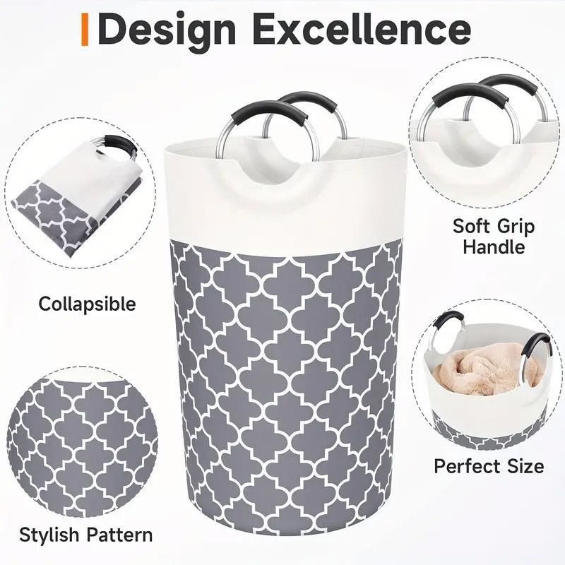 Laundry Basket – 82L Large Capacity, Black, Foldable with Waterproof Fabric