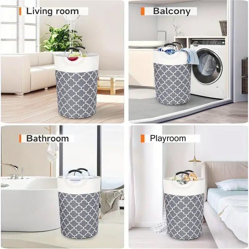 Laundry Basket – 82L Large Capacity, Black, Foldable with Waterproof Fabric