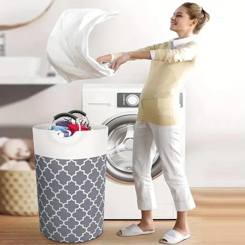 Laundry Basket – 82L Large Capacity, Black, Foldable with Waterproof Fabric