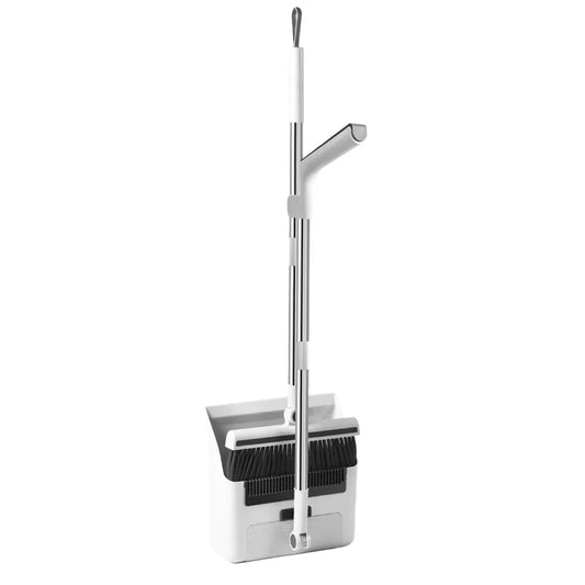 3-in-1 Broom Set – Versatile Cleaning Tool with Dustpan, White