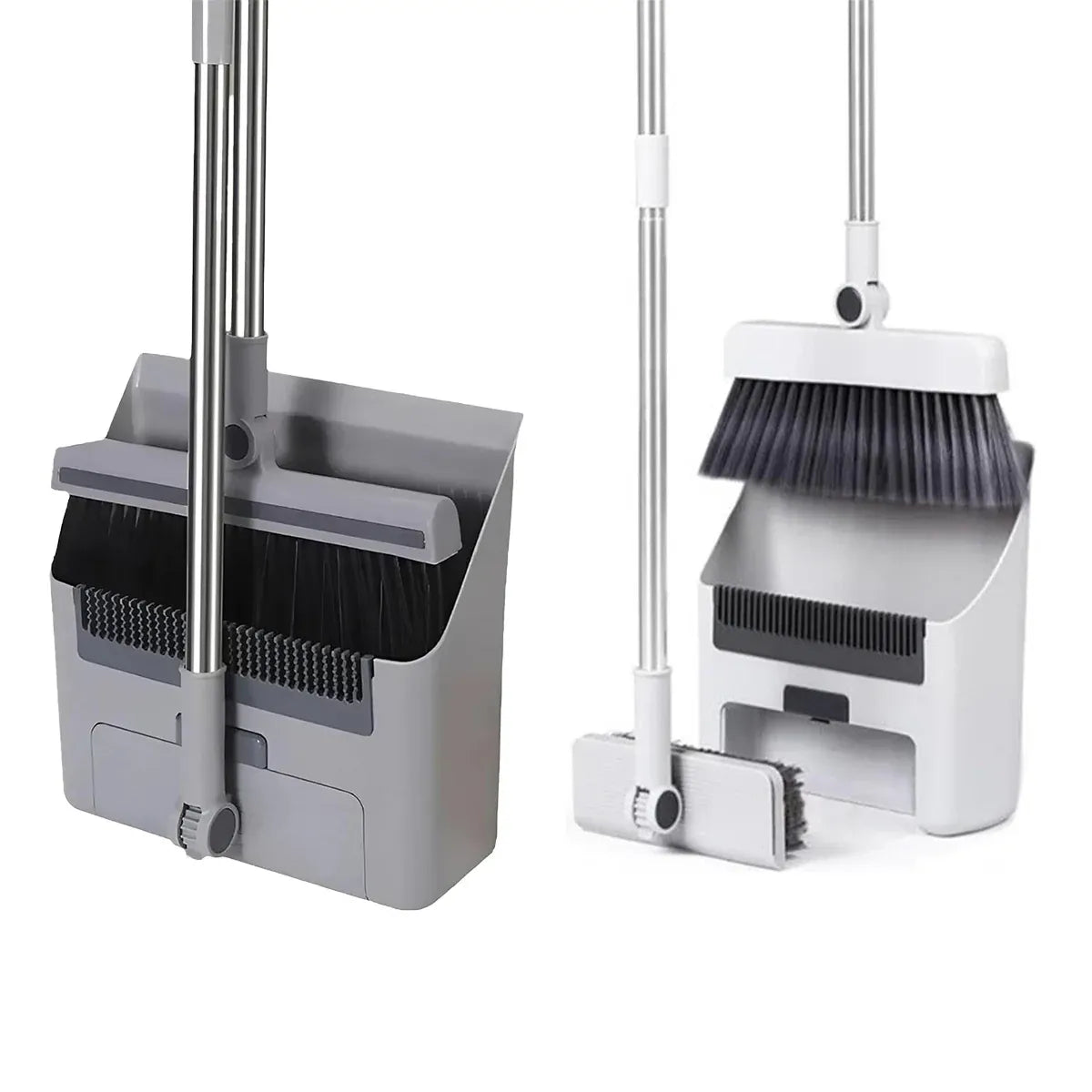 3-in-1 Broom Set – Versatile Cleaning Tool with Dustpan, White