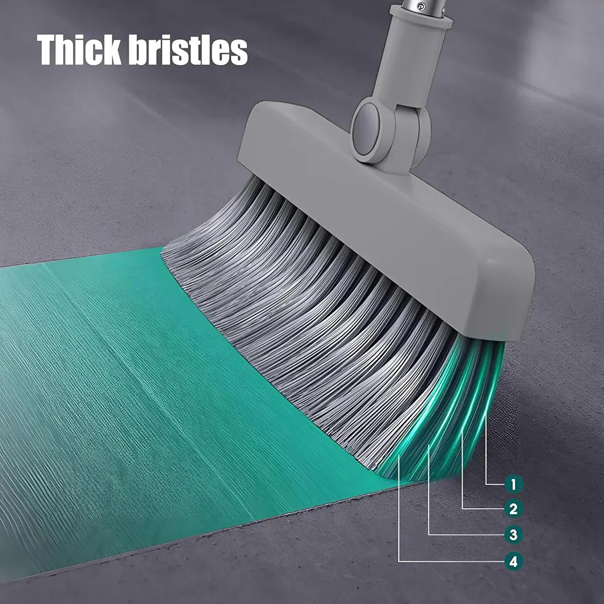 3-in-1 Broom Set – Versatile Cleaning Tool with Dustpan, White