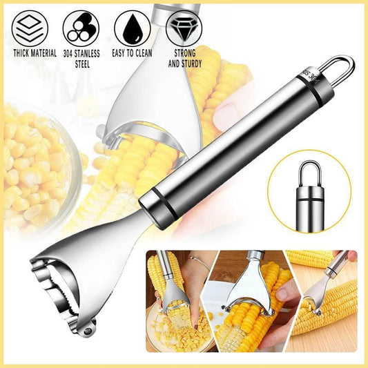 Corn Peeler and Kerneler – Stainless Steel Cutter with Serrated Blade