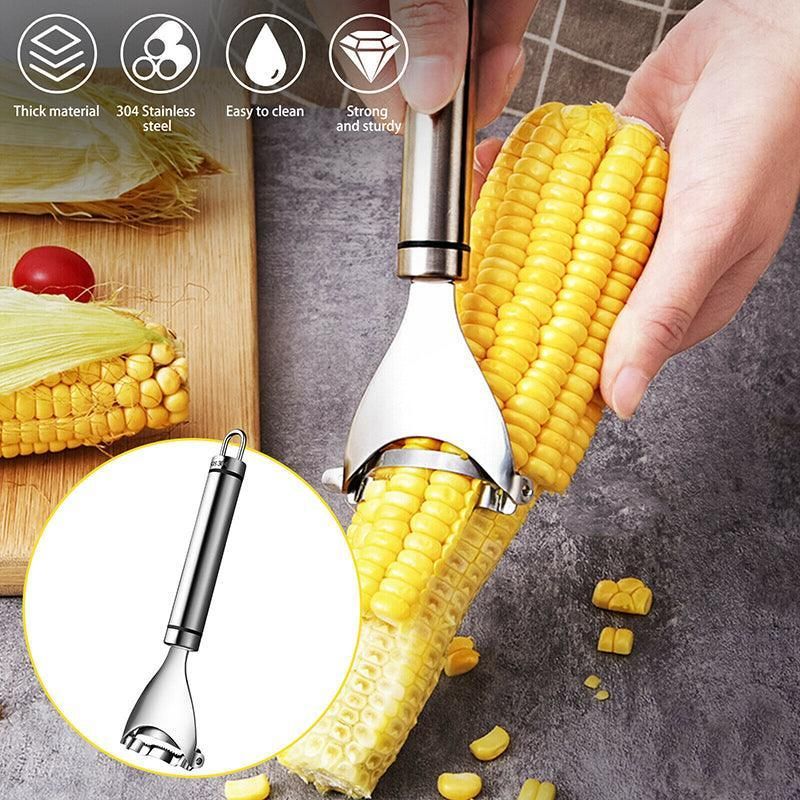 Corn Peeler and Kerneler – Stainless Steel Cutter with Serrated Blade
