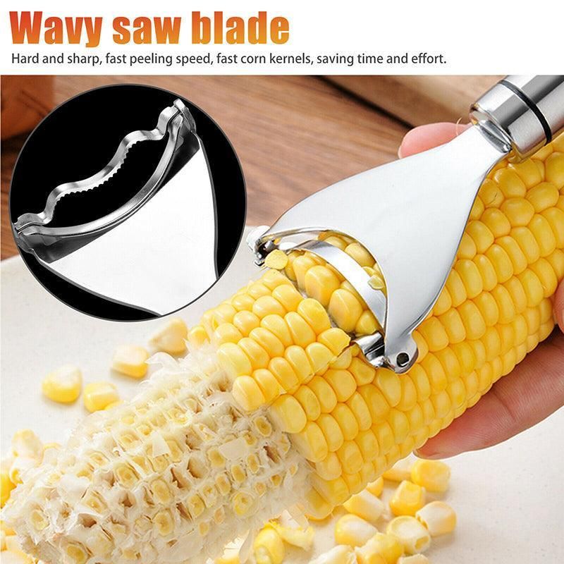 Corn Peeler and Kerneler – Stainless Steel Cutter with Serrated Blade