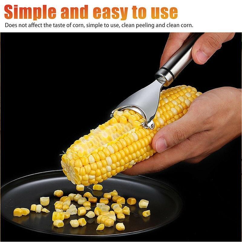 Corn Peeler and Kerneler – Stainless Steel Cutter with Serrated Blade