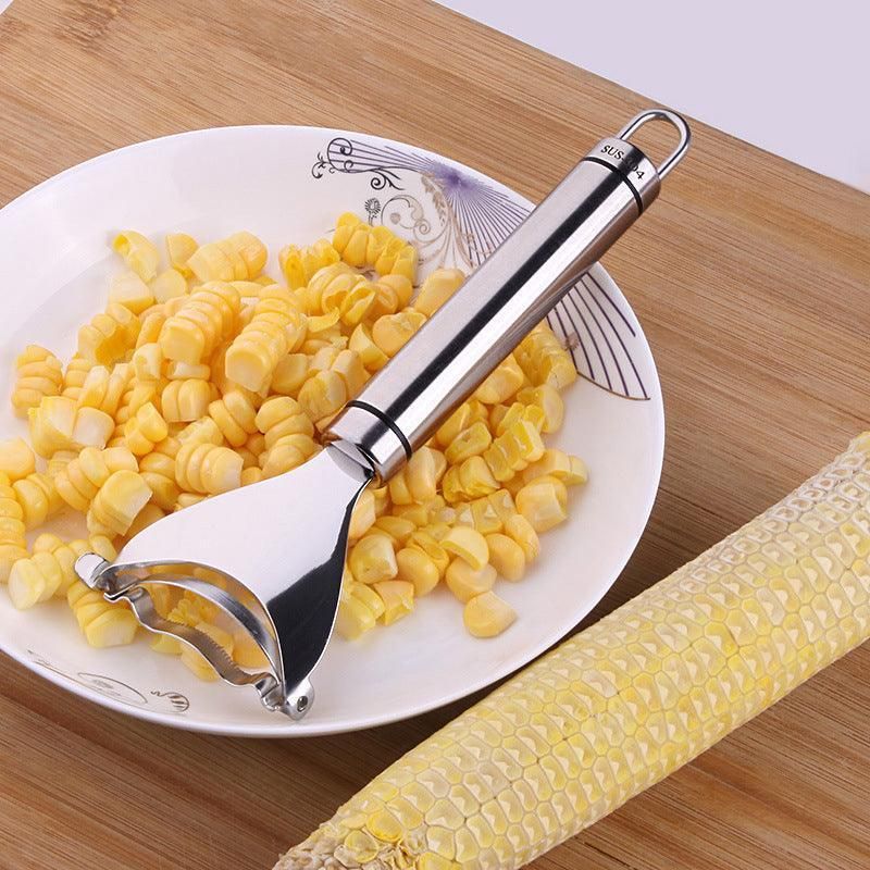 Corn Peeler and Kerneler – Stainless Steel Cutter with Serrated Blade