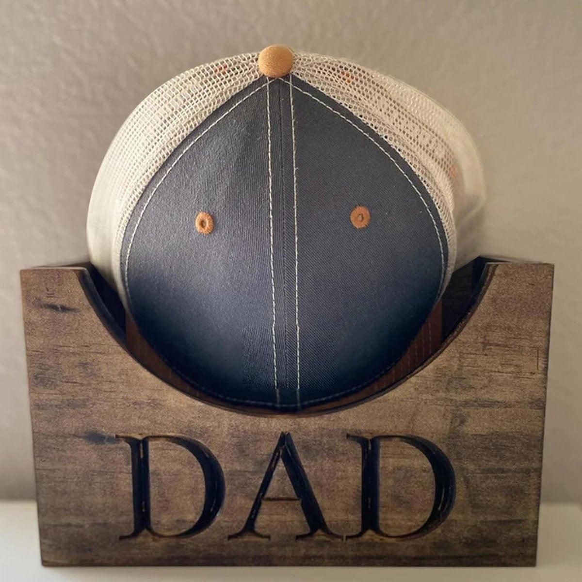For Dad Rustic Wooden Hat Holder Display Stand Hat Storage Box For Baseball Caps