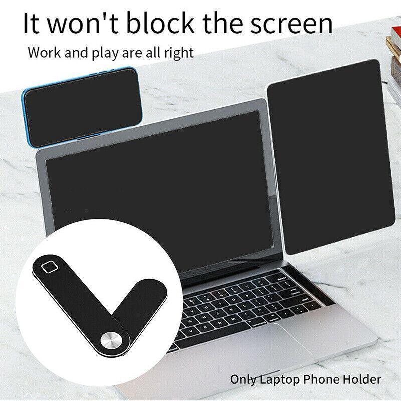 Side Mount Clip Phone Holder for Laptop Adjustable Portable Screen Bracket - Pink