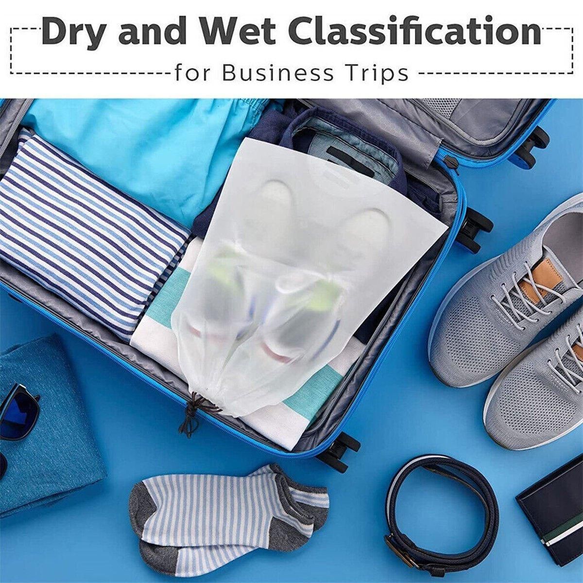 Travel Shoe Bags Set – Drawstring Dust Organizer, Brown, 30x35cm, 25pcs