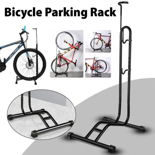 Mountain Bicycle Stand – L-Shaped Frame, High-Carbon Steel, Black