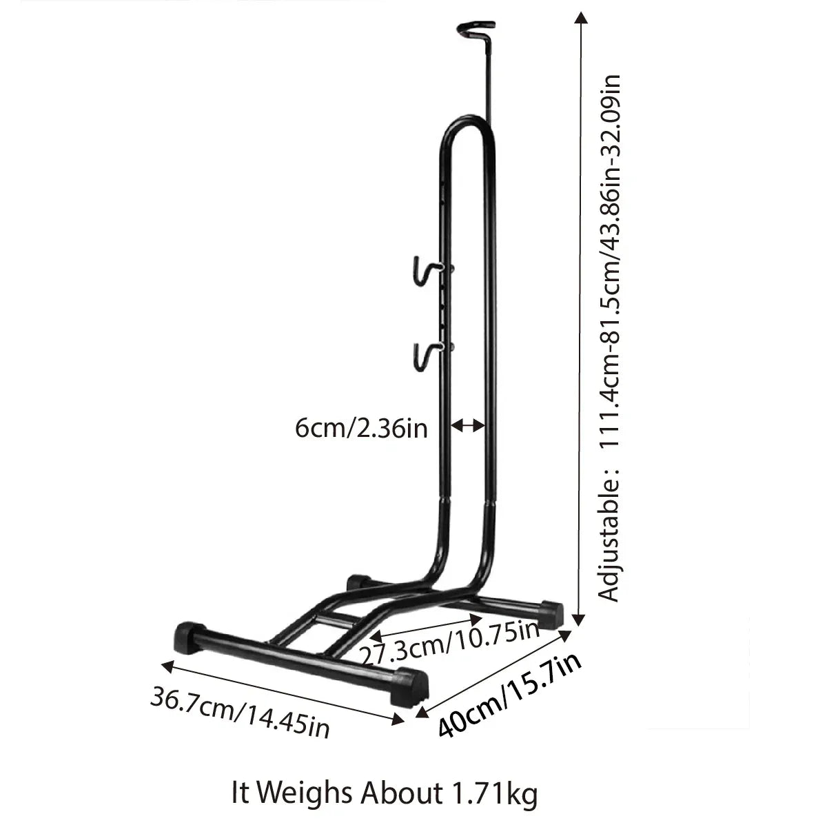 Mountain Bicycle Stand – L-Shaped Frame, High-Carbon Steel, Black
