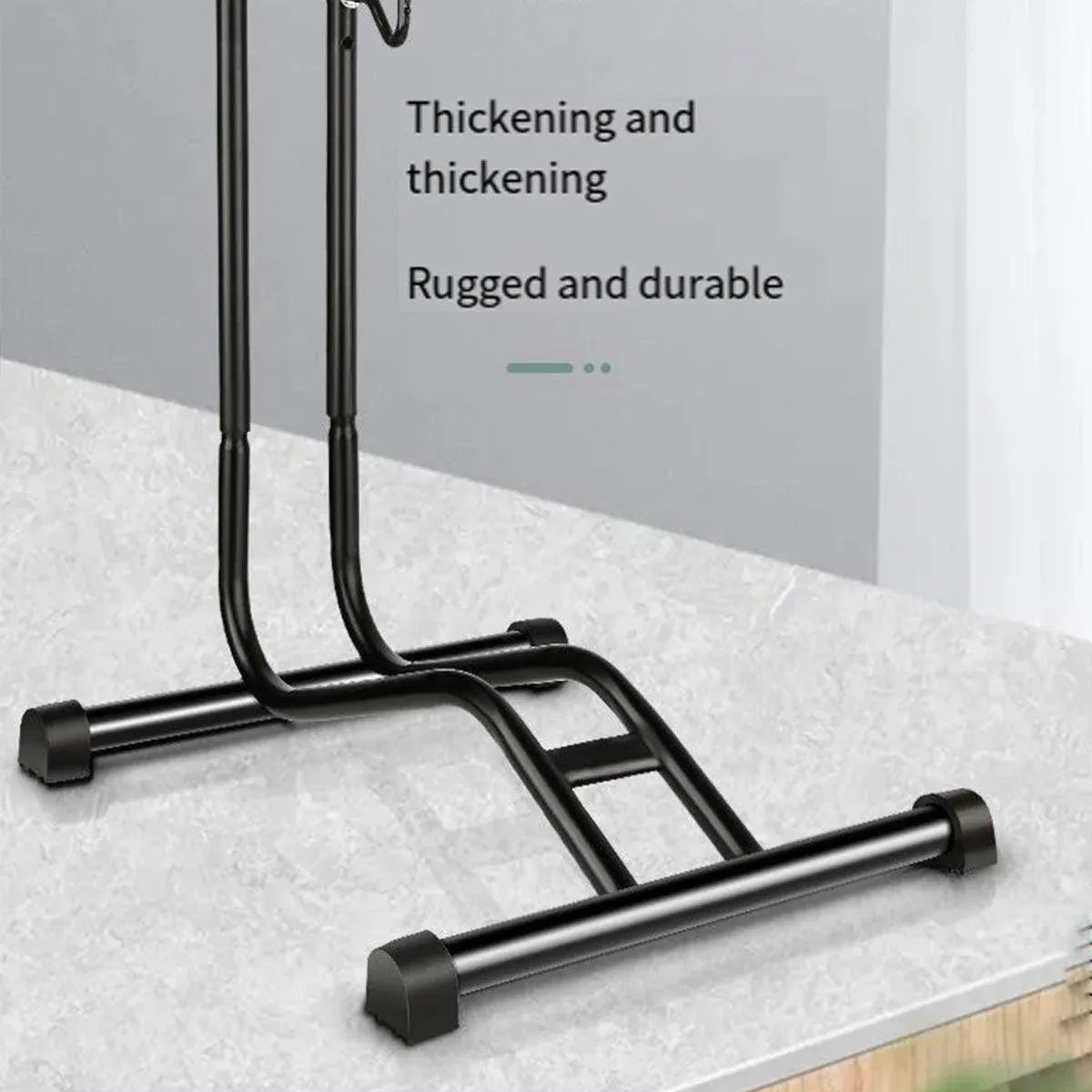 Mountain Bicycle Stand – L-Shaped Frame, High-Carbon Steel, Black
