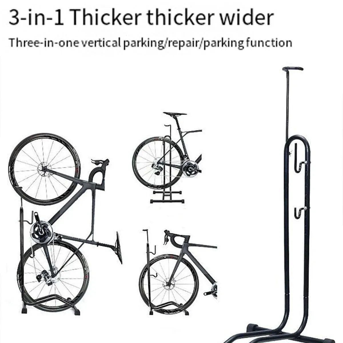 Mountain Bicycle Stand – L-Shaped Frame, High-Carbon Steel, Black