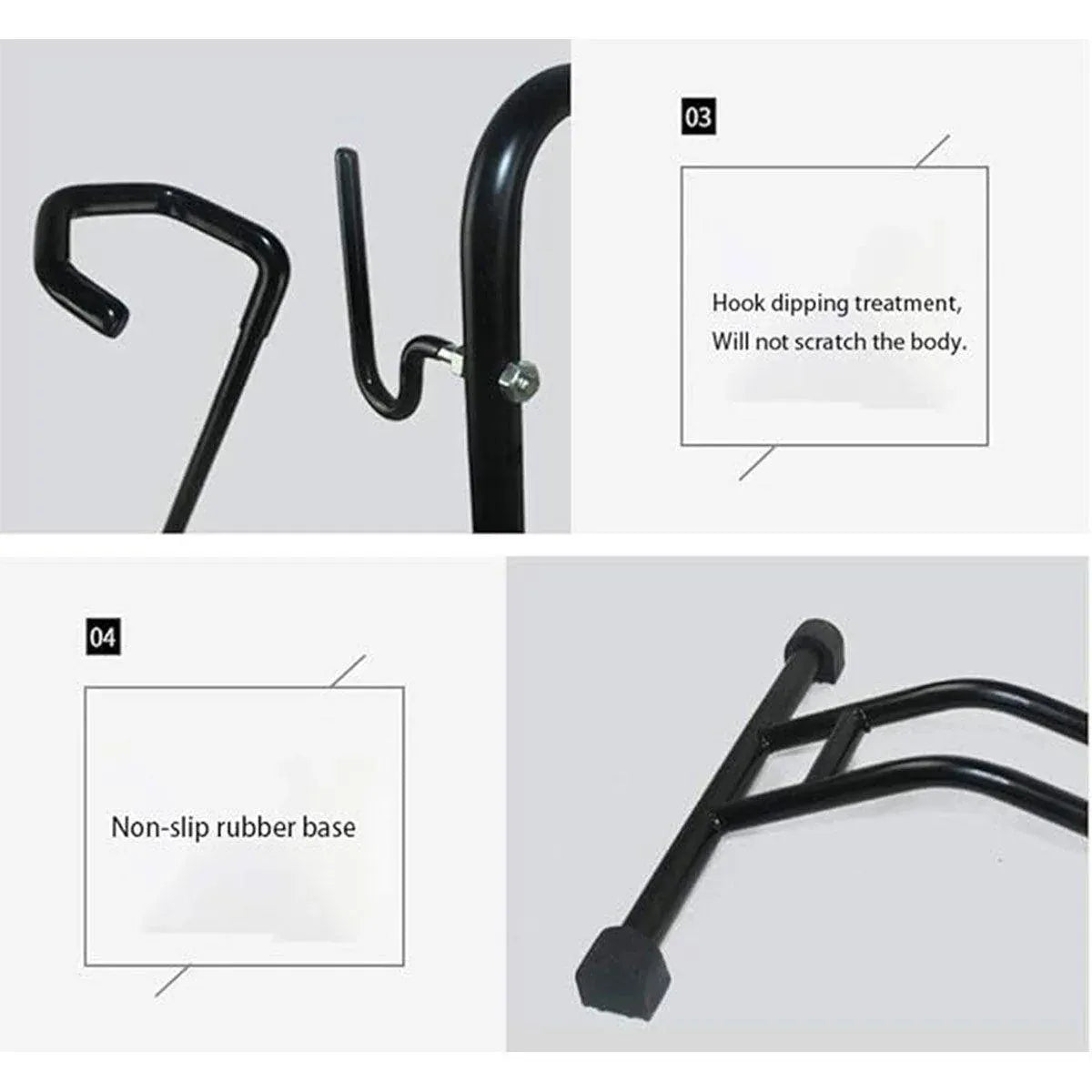 Mountain Bicycle Stand – L-Shaped Frame, High-Carbon Steel, Black