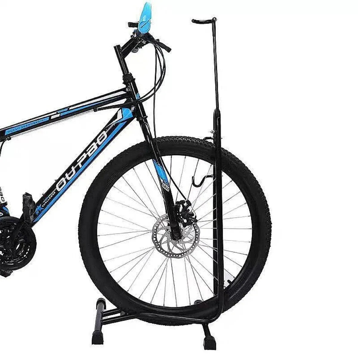 Mountain Bicycle Stand – L-Shaped Frame, High-Carbon Steel, Black